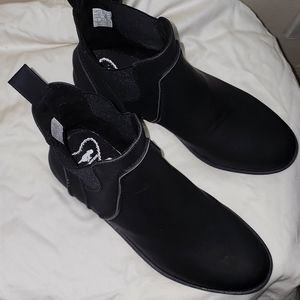 Black Leather Ankle Boots